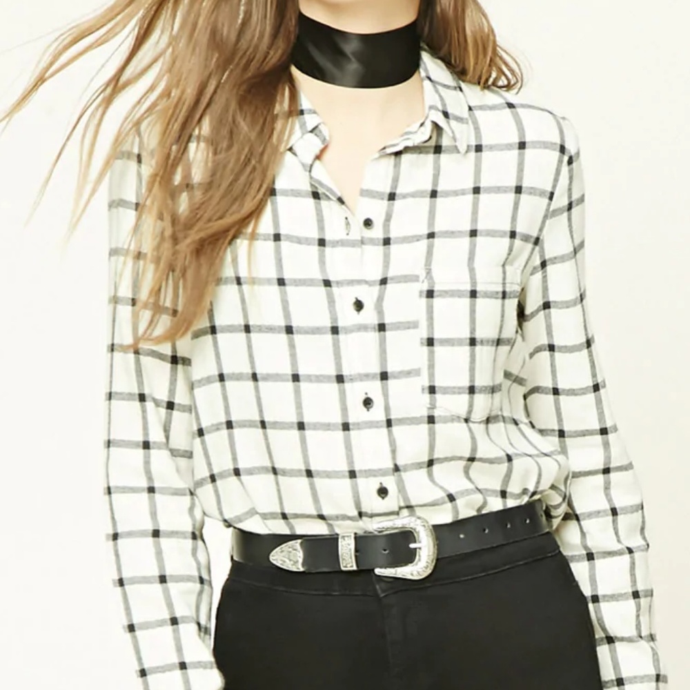 FOREVER 21 Buffalo Plaid Flannel Shirt - Sz M